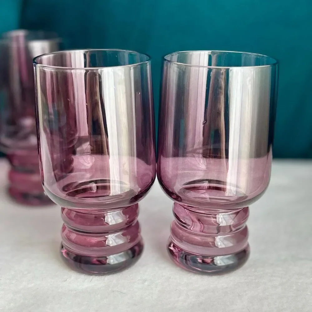 Set of 4 Lexi Cafe Glass in Blackberry Purple